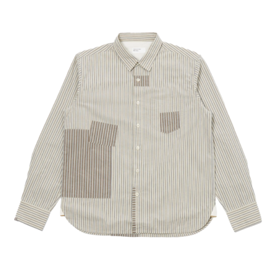 Patched Shirt Shibuya Stripe Ecru / Brown